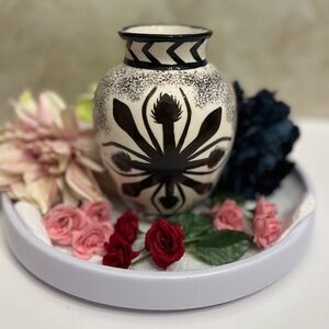 Black and White Floral Vase